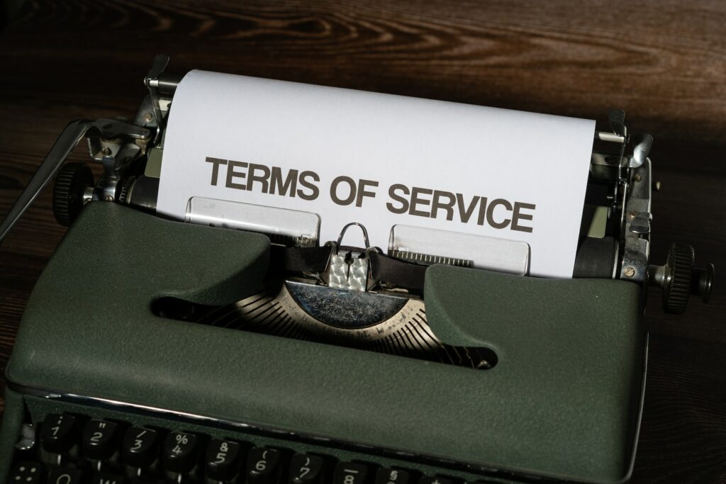 terms of service typewriter graphic