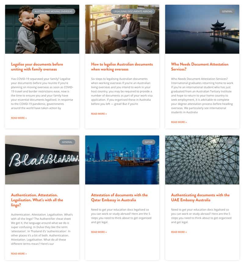 Blog layout example
