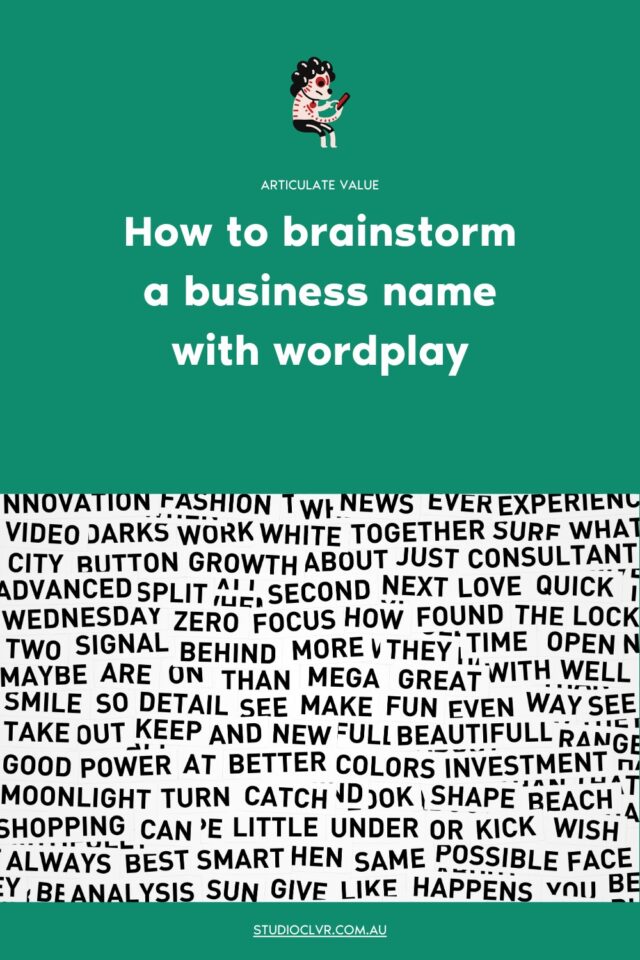 brainstorm business name wordplay graphic