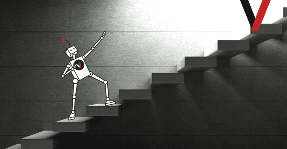robot walking up stairs